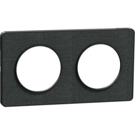 SCHNEIDER ODACE TOUCH PLAQUE DOUBLE KVADRAT OMBRE AVEC LISERÉ ANTHRACITE - S540804KB (1/3)