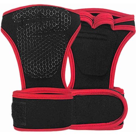 Gants de levage d'entraînement avec bandes de poignet intégrées, protège-main antidérapant pour les tractions d'haltérophilie (1/5)