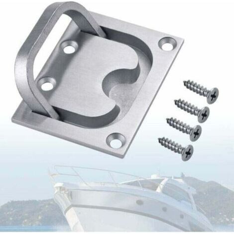 Poignée Encastrable Tiroir Marine Acier Inoxydable, XU, De Bateau Trappe Enfoncée, XU,Casier Affleurant avec 4 pour Casier Portes Coulissantes(76 57mm),Starlight - (1/4)
