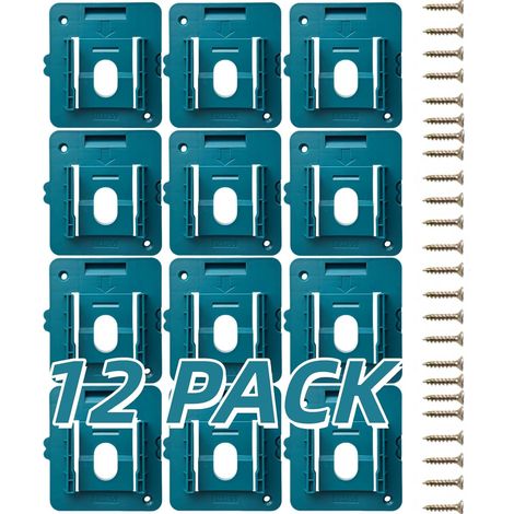 Lot de 12 supports de batterie compatibles avec Makita 18 V pour BL1860, BL1850, BL1840, BL1830 (avec 24 vis, pas de batterie)