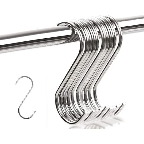 10 - Crochet En S - Acier Inoxydable - Suspension Multifonctions Pour Cuisine Et Salle De Bain - Argent - 5,5x4cm