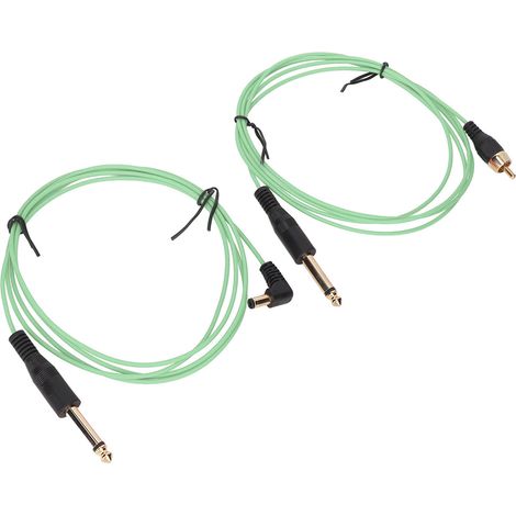 2 câbles RCA pour tatouage verts 5,9 pi OD2,2 mm conductivité stable courant fort clip DC (1/5)