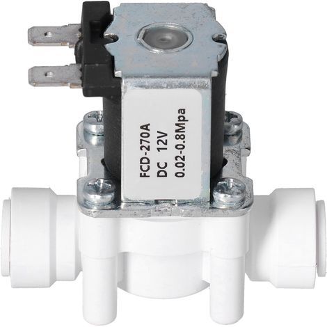 Électrovanne plastique 12V DC normalement fermée, raccord rapide 3/8in, connecteur instantané, solénoïde pour eau, air, 1 pièce. (1/5)