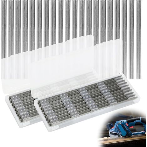 Lame Rabot Electrique 82mm, 20 Pièces Lames de Raboteuse Réversibles, Lames de Raboteuse Pour Machines de Travail du Bois, Couteau Rabot Electrique 82 x 5,5 x 1,2mm (1/5)