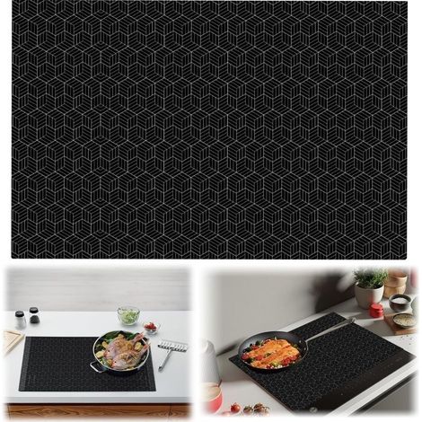 Tapis Protection Protecteur Induction, 52x78cm Tapis de Protection Plaque Induction, Anti Rayures Non Slip, Tapis de Cuisson à Induction en Silicone Protection, Protection Plaque de Cuisson Magnétique