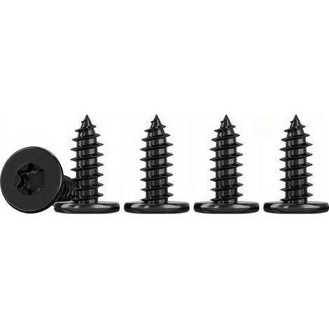50 Pièces Mince Vis Autotaraudeuses à Tête Plate Noir M3x10mm Vis Torx à Bois Inox 304 Vis Placo M3, EntièRement Fileté (1/5)