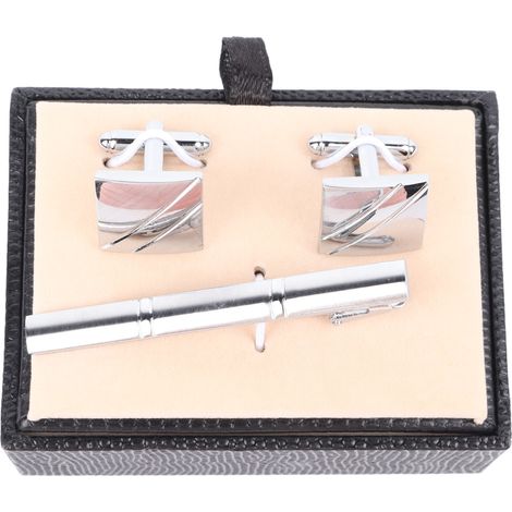 Pince À Cravate - Bouton De Manchette - En Cuivre - Pour Occasion Formelle Ou Professionnelle - Lot De 2 Pièces (1/5)