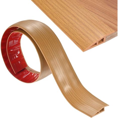 Profil De Transition De Sol Autoadhésif, 3.28FT Profils De Transition En PVC Adaptés Pour Portes/Carrelage/Sols Avec Hauteurs De 3/5Inch(15mm) [Chêne Jaune] (1/5)