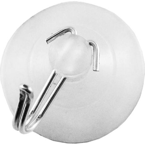 SYSFIX ventosa con gancho 45 , Ventosa con gancho transparente 45 mm Ideal para pegar en superficies suaves Gancho de acero Sostiene los objetos de pequeño tamaño de ma