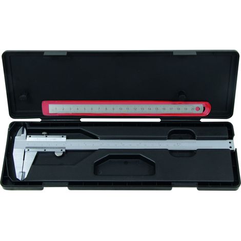 Drakkar Equipement – Coffret pied à coulisse 0-200 mm – Acier inoxydable trempé – Jauge de profondeur – Vis de blocage pour mesures précises (1/3)