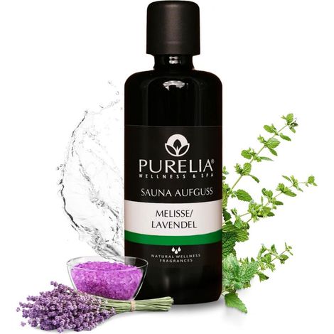 PURELIA Saunaaufguss Konzentrat Melisse-Lavendel 100 ml natürlicher Sauna-aufguss - reine ätherische