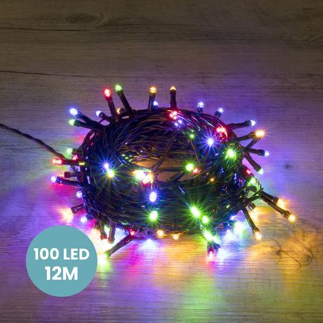 Guirlande Lumineuse 12M Intérieur et Extérieur 100 LEDs Multicolores - Guirlande Lumineuse Sapin Cable Noir avec 8 Modes et Télécommande dont Minuteur pour Noel Decoration et Deco Mariage (1/4)