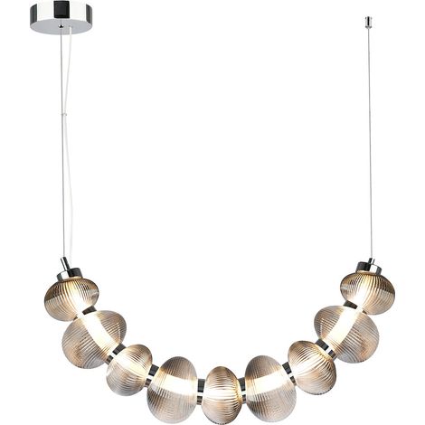 Suspension LED fumée Bolla 36W – Structure en verre et métal – Hauteur réglable – Lumière chaude 3000K – Angle de diffusion 120° (1/5)