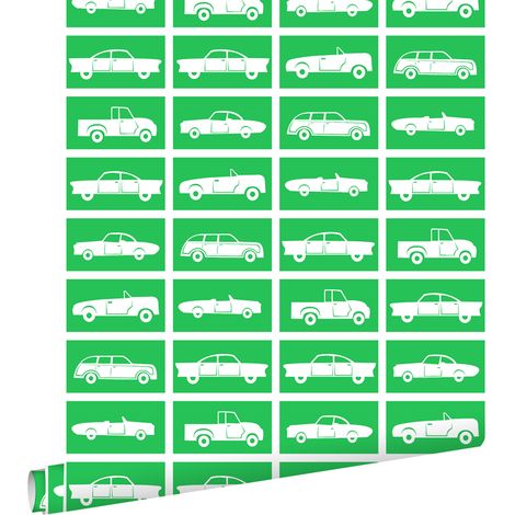 papier peint voitures vert - ESTAhome (1/5)