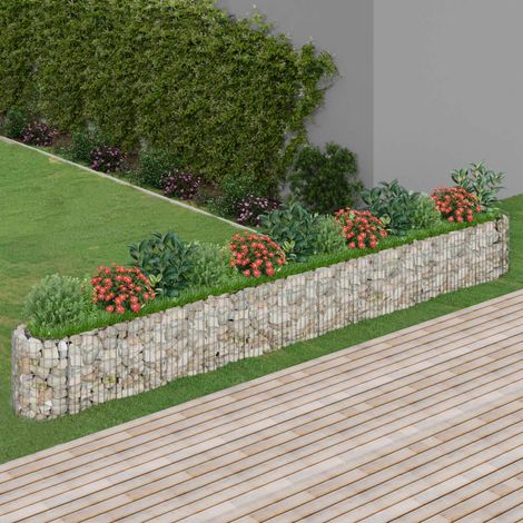 Lit surélevé à gabion Jardinière en gabion Mur en pierre Panier de Gabion de Jardin décoratif Fer galvanisé 470x50x50 cm DBEB9002513 (1/5)