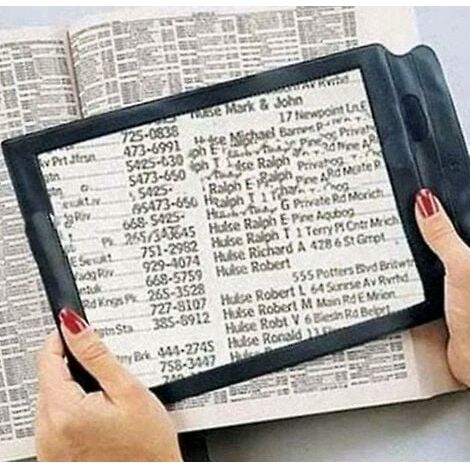 Lente d'ingrandimento per lettura A4 (pagina intera), lente d'ingrandimento tascabile, modello antico, HD, ufficio, PVC, ingrandimento 3x (1/4)