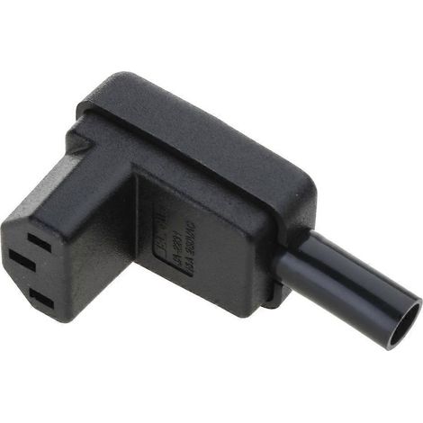 Connecteur de câble d'alimentation femelle IEC 320 C13 coudé à 90° pour 10 A 250 V CA (1/5)