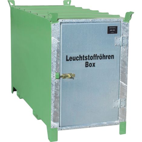 Bauer Leuchtstoffröhren-Box SL 150 nach ADR/RID 1.1.3.10c, Resedagrün mit verzinkter Tür