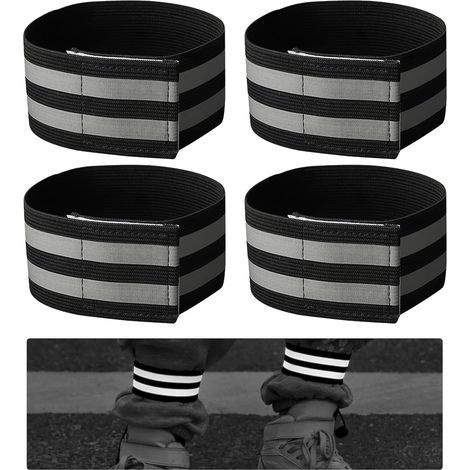 Braccialetti di sicurezza riflettenti per ciclismo, polsini riflettenti regolabili, fasce da braccio di sicurezza, alta visibilità per ciclismo e corsa (4 pezzi) (1/5)