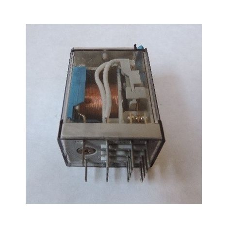 Finder – Relais industriel 4RT 7A 12V DC – Contacteur à clé avec bouton test et indicateur mécanique – Matériau contacts AgNi – Pour support série 94