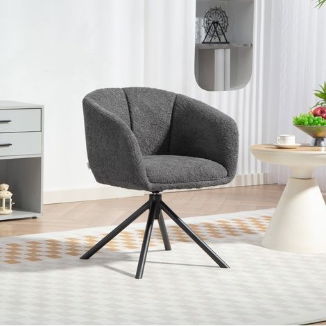 Drehbarer Sessel grau aus Polyester 58,5 x 59 x 78,5 cm, 120 kg, mit Armlehnen (1/5)