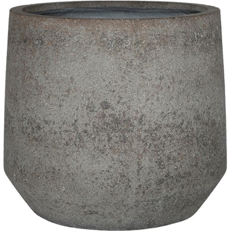 Pot de fleurs rond Harith M design moderne Gris Dioriet pour extérieur et intérieur Ø 42 x H 38 cm - PANGIVO (1/2)