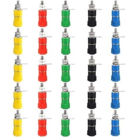 Conector tipo banana de 4 mm, toma de altavoz de seguridad, conector hembra para bornes de conexión de 4 mm, 5 colores