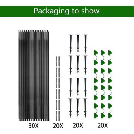 30pcs gardening plants flowers vegetables greenhouses protection against birds animals stand set Fiber stick anti - bug Mesh arch set (1/5)