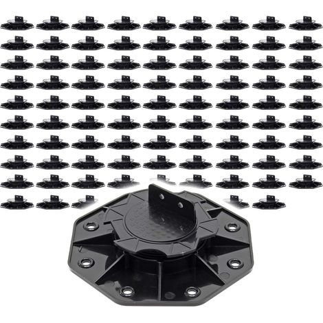 Xpotool – Lot de 90 plots de terrasse réglables 18-25 mm – Charge 2700 kg – Polypropylène résistant aux intempéries – Pour installation extérieure