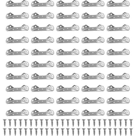 50 équerres d'angle en acier inoxydable pour meubles, connecteurs et joints de fixation de lit (1/5)