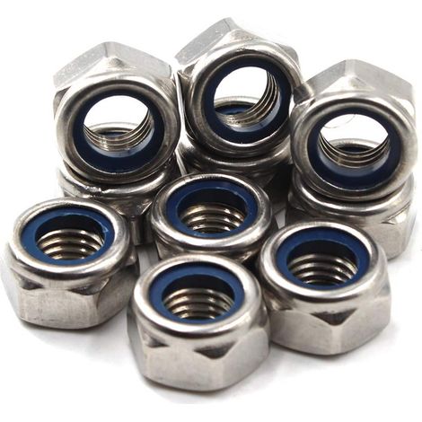 (10 Pièces) M14 Écrou de serrure en nylon en Acier Inoxydable 304 (1/5)
