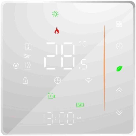 Thermostat WiFi Connecté, pour Chauffage au Sol Électrique Compatible avec Alexa et Google Home, Commande Vocale et Contrôle à Distance (1/5)