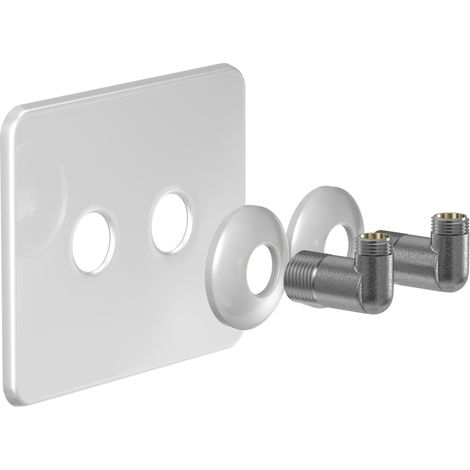 Cache de finition Robifix® blanc entraxe 50mm avec coudes - Watts