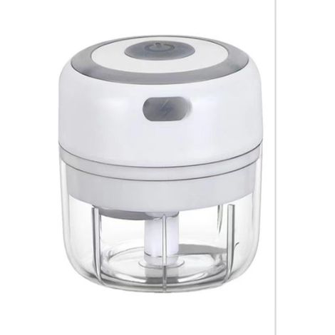 Mini Electric Chopper – White – Compact Food Processor – Quick Vegetable Herb Grinder (1/5)