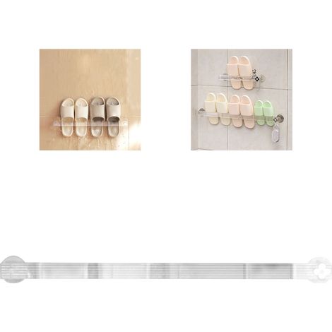 Schuhregal, Pantoffelhalter, Wandhalterung, Kunststoff, Heimdekoration, fürs Badezimmer, transparent, kurz (1/5)
