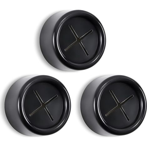 3-teiliges Küchenhandtuchhaken-Set – Runde Klebehaken mit hochwertiger Chromoberfläche – Einfache Wandmontage – Schwarz – Küche – Badezimmer – 3-teilig (1/5)