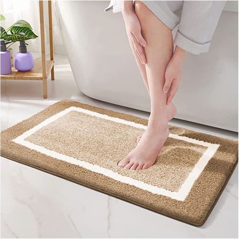 Tapis de Bain Antiderapant,Tapis Salle de Bain en Microfibre Douce, Absorbant à Poils Longs, Lavable en Machine - 40 x 60 cm (1/5)