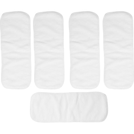 Couches lavables 3 couches pour bébé, réutilisables et super absorbantes, avec inserts en microfibre (5 pièces, 35 x 13,5 cm). (1/5)