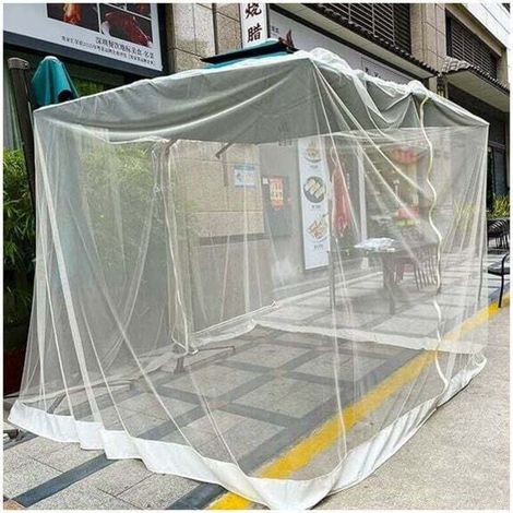 Moustiquaire pour parasol de terrasse de 7.5 à 11 pieds/300 x 230. écran de parapluie en maille de polyester. moustiquaire universelle pour parapluie avec porte à fermeture éclair et corde réglable. c