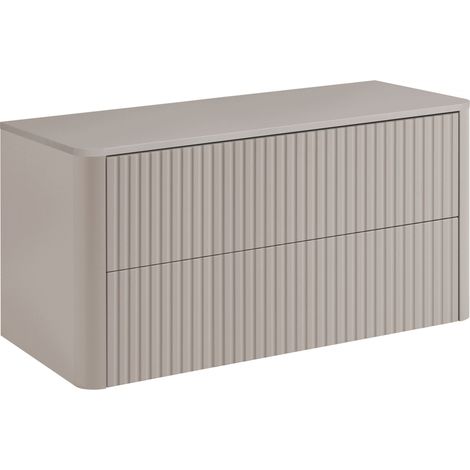 Meuble sous-vasque suspendu LINEA cachemire 100 cm avec plan de travail (1/5)