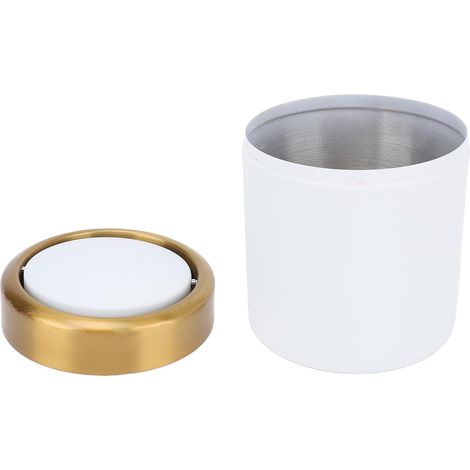 304 Stainless Steel Desktop Trash Can with Rotating Lid and Hinged Lid, for Office, Home, Bathroom (1/5)
