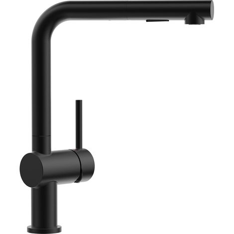 CECIPA X203B Küchenarmatur mit Brausekopf, schwarz, Edelstahl 304, mit 2 um 360° drehbaren Düsen (1/5)