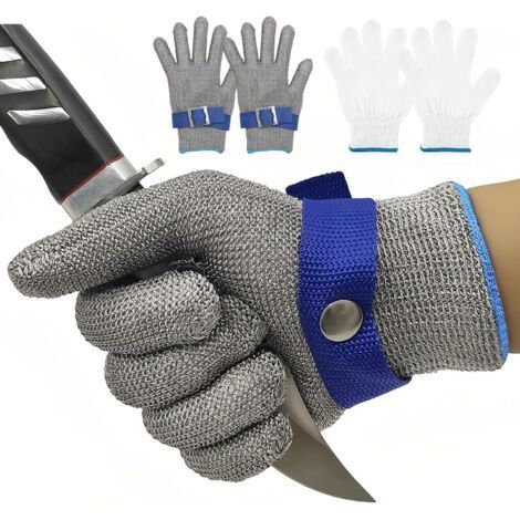 Cut Resistant Gloves 316L Stainless Steel Butcher Gloves Level 9 Protection Work Glove XS(One Glove) (1/5)