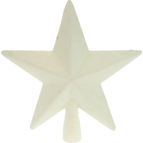 Cimier de sapin de noël Étoile blanche à paillettes (1/3)