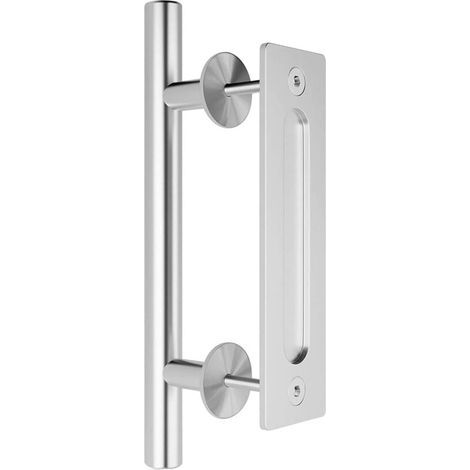 Scheunentorgriff, Schiebetürgriff, Schwerlast-Scheunentorgriff, Garagentorgriff, Türgriff, Schiebetürgriff, 1 Stück (silber)L (1/5)
