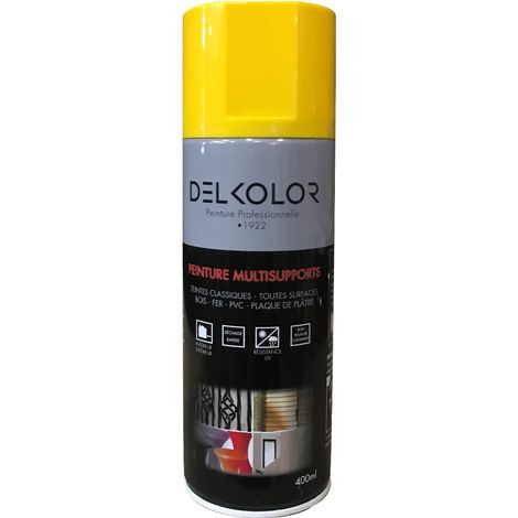 Delkolor Peinture en Aérosol - Couleurs RAL - 400ml Couleur: RAL 1021 JAUNE COLZA (1/3)