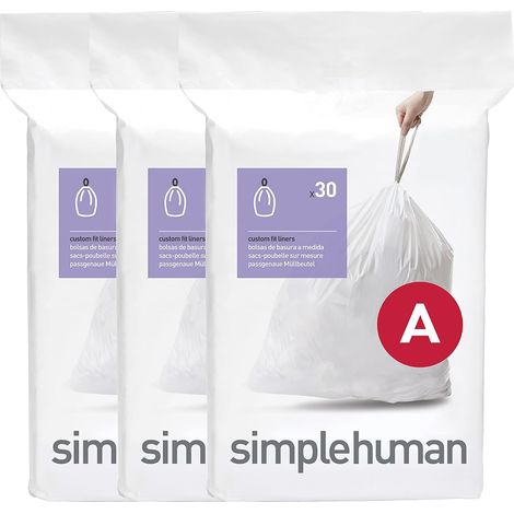 sacs poubelle sur mesure, 3 x paquet de 30 (90 sacs), plastique blanc (1/5)