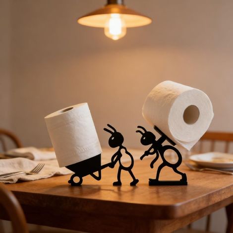 Soporte para papel higiénico Ant Design: Un accesorio de baño decorativo único y divertido: una elegante solución de almacenamiento para el baño y la sala de estar.