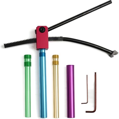 GARRYFIZH Outils de démontage pneus dirt bike - Changeur rapide et facile avec tiges de support 15/17/20/25mm - Pour roues 16 à 21 pouces, essieux 25mm (1/5)