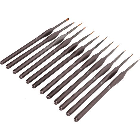 Ensemble de 12 pinceaux fins à poils en nylon et manche triangulaire, pour la peinture à l'huile, le traçage et l'aquarelle. (1/5)